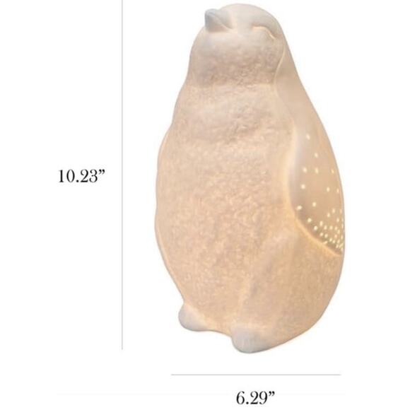 Porcelain Arctic Penguin Shaped Table Lamp Simple Designs, 10 Inch Brand New - Picture 5 of 5